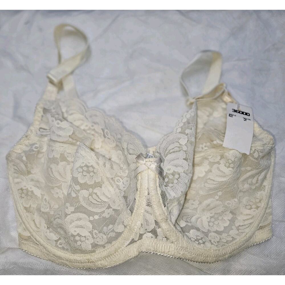 Vtg NEW The Woman Within Nude Beige lace unlined Underwire Sexy Bra 36 DDD